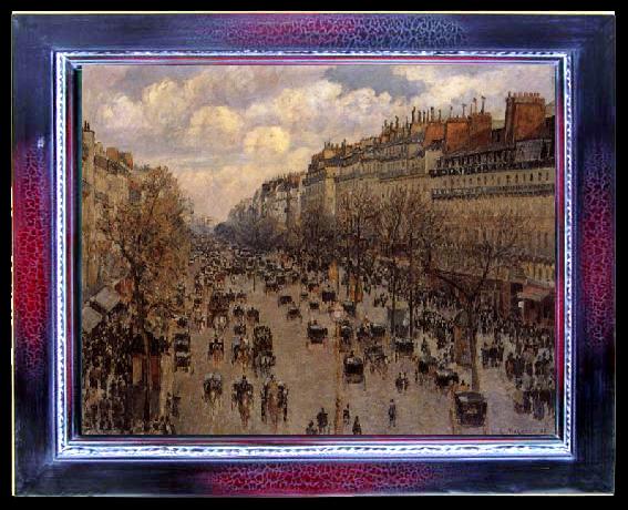 framed  Camille Pissarro Boulevard Montaartre, Ta047